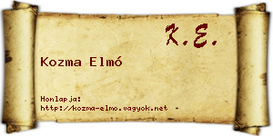 Kozma Elmó névjegykártya
